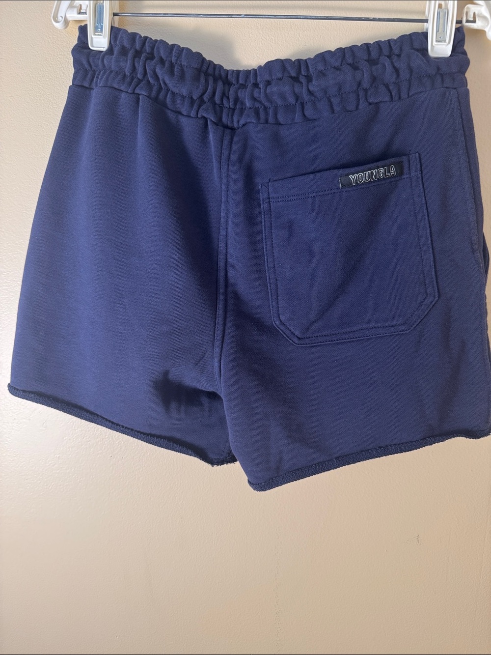 YoungLA Navy Athletic Cotton Drawstring Shorts - Picture 2 of 2